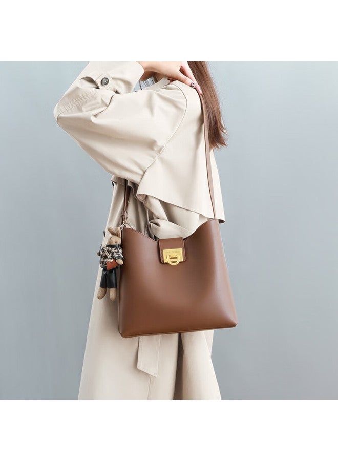 Viney Leather Handbag, Women's Brand Bucket Bag, Light Luxury Shoulder Crossbody Bag, Birthday Gift For Girlfriend, Qixi Festival Gift - Image 4