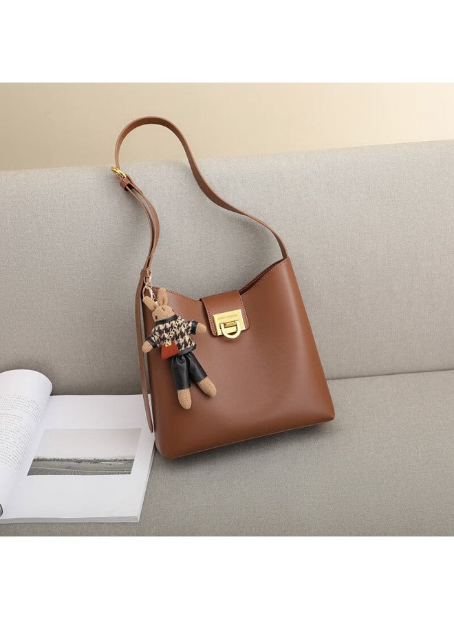 Viney Leather Handbag, Women's Brand Bucket Bag, Light Luxury Shoulder Crossbody Bag, Birthday Gift For Girlfriend, Qixi Festival Gift - Image 2