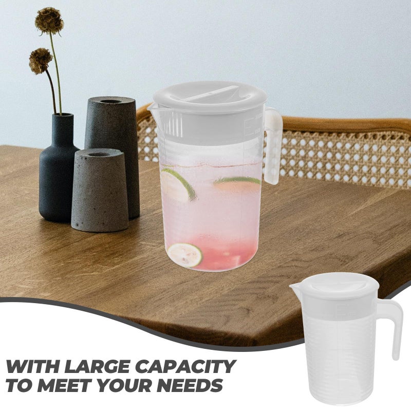 White Large Capacity 2000ml Water Pitcher with Lid Handle Design Cold Beverage Jug - Image 4