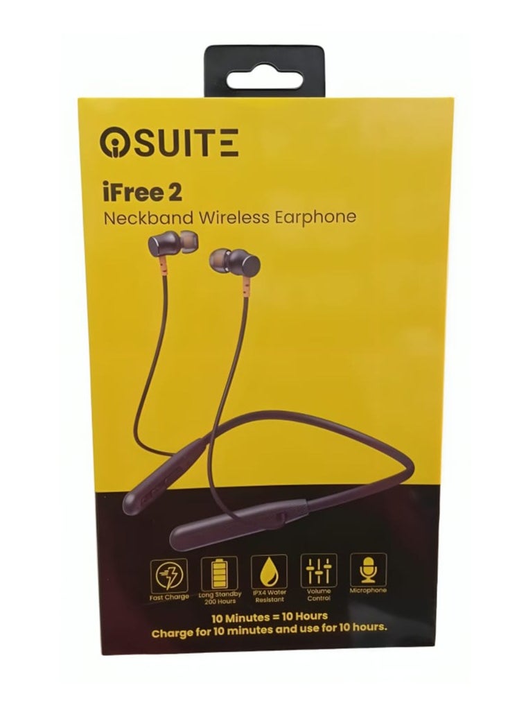 iOsuite Neckband Wireless Earphones iFree 2 Black  - Image 5
