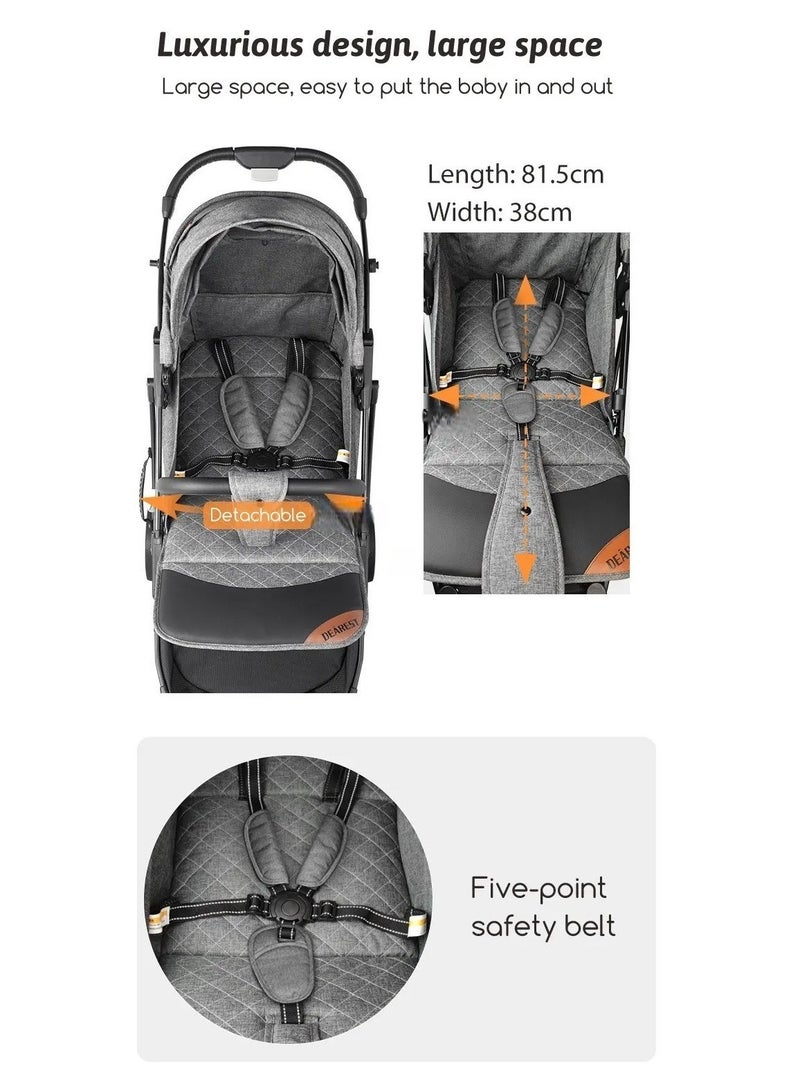 Compact & Practical One-Hand Fold Baby Stroller - Image 3