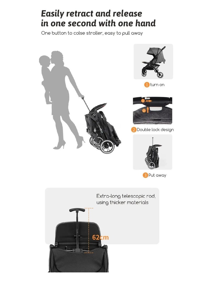 Compact & Practical One-Hand Fold Baby Stroller - Image 5
