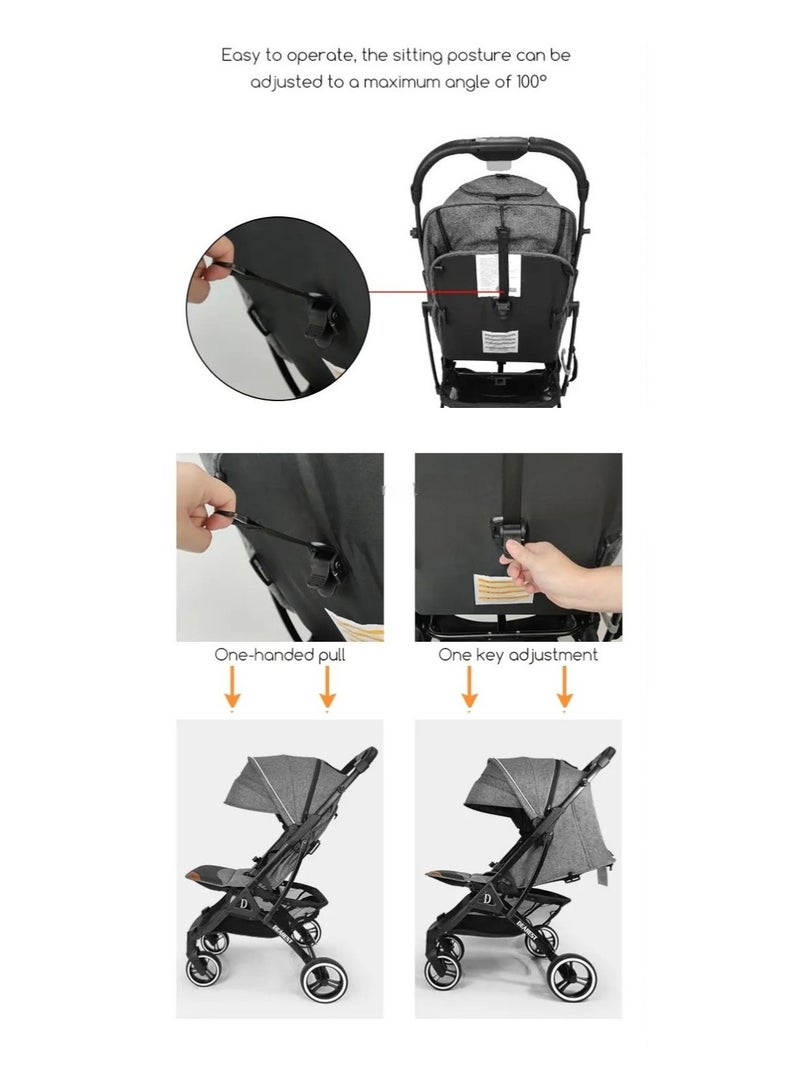 Compact & Practical One-Hand Fold Baby Stroller - Image 4