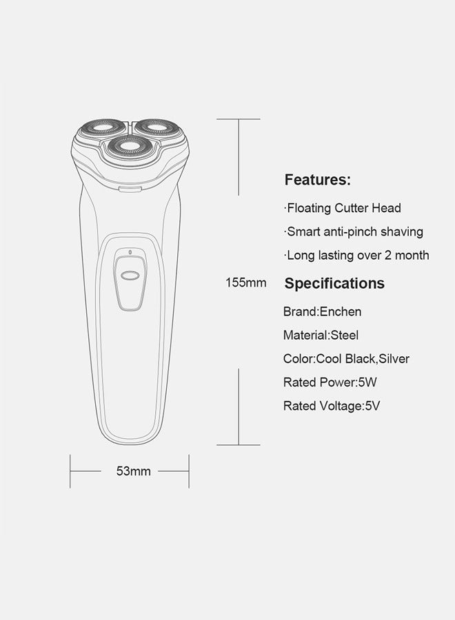 ENCHEN Electric Shaver Blackstone-C Men's Washable USB Rechargeable Facial Shave Machine - Image 2