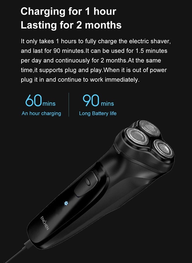 ENCHEN Electric Shaver Blackstone-C Men's Washable USB Rechargeable Facial Shave Machine - Image 4