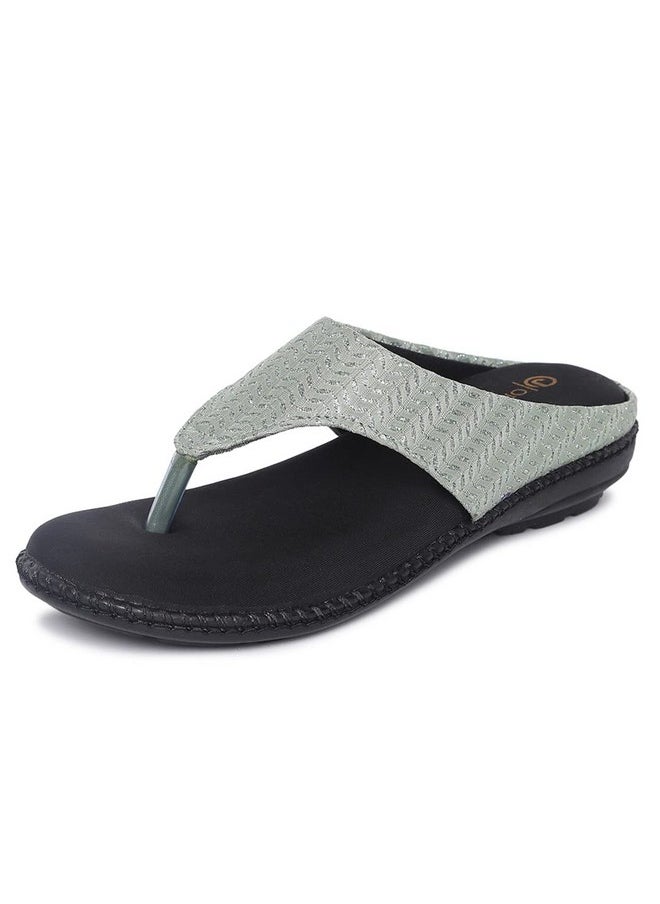 ORTHO JOY - ORTHO JOY Women's Extra-Soft Doctor Fancy Slippers - Green - Image 1