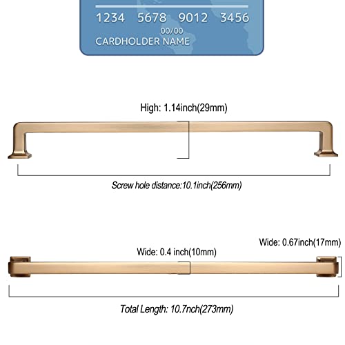 9BUILD 6 Pack 10 Inch Cabinet Handles - Champagne Bronze Cabinet Pulls for Kitchen and Dresser - Image 3