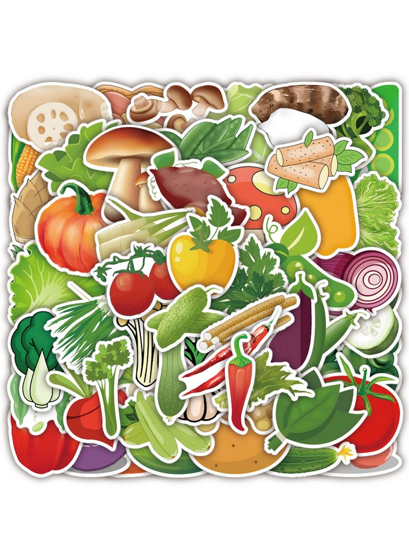 قوس قزح أورينبو 50 قطعة من ملصقات الفينيل اللطيفة من الخضروات المختلطة للأطفال، وزجاجات المياه، وحافظات الهاتف والسفر، ومخططات التزلج، والحديقة، والمغلفات، وأكواب الدراجات - Image 1