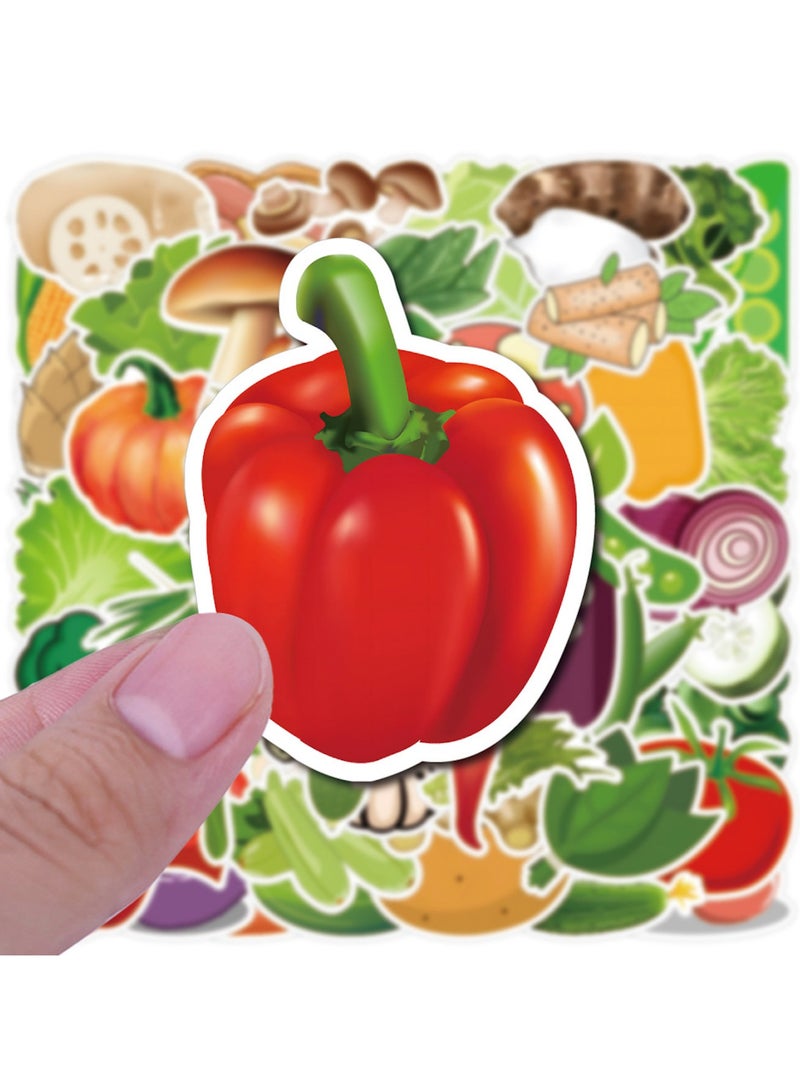 قوس قزح أورينبو 50 قطعة من ملصقات الفينيل اللطيفة من الخضروات المختلطة للأطفال، وزجاجات المياه، وحافظات الهاتف والسفر، ومخططات التزلج، والحديقة، والمغلفات، وأكواب الدراجات - Image 2