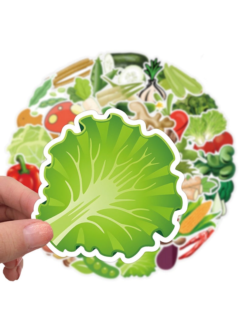 قوس قزح أورينبو 50 قطعة من ملصقات الفينيل اللطيفة من الخضروات المختلطة للأطفال، وزجاجات المياه، وحافظات الهاتف والسفر، ومخططات التزلج، والحديقة، والمغلفات، وأكواب الدراجات - Image 3