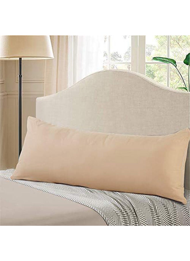 SIGNOOLA - Signoola Basics Lightweight Super Soft Easy Care Microfiber Zipper Pillow cases, Pack of 1 Piece, 50 x 170 cm,Beige color, Pillows Not Included. - Image 1