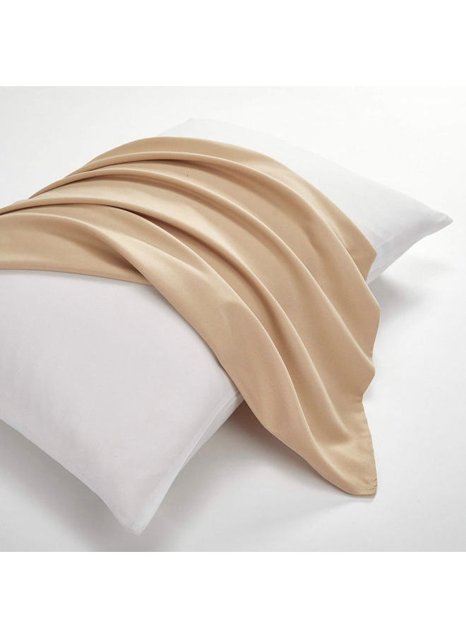 SIGNOOLA - Signoola Basics Lightweight Super Soft Easy Care Microfiber Zipper Pillow cases, Pack of 1 Piece, 50 x 170 cm,Beige color, Pillows Not Included. - Image 1