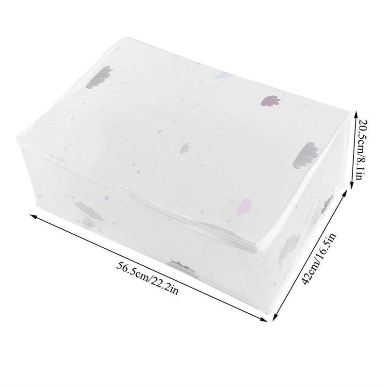 OVERSEASE Blanket Storage Bag UnderBed Quilt Clothes Storage Bag with Peva Material Washable Waterproof Foldable Transparent Printed Cover MultiDesign pack of 3 58x40x22 cm - Image 2