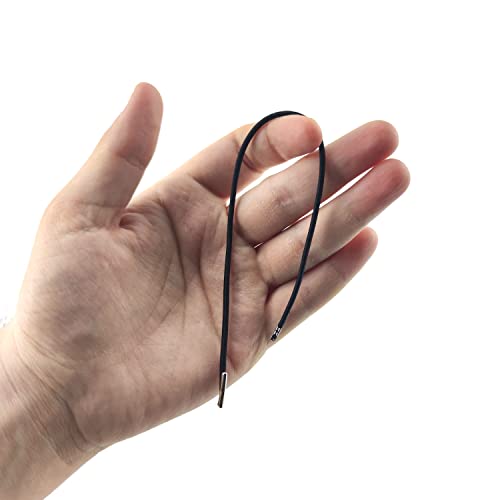 IFAMIO 50 Pcs Black Elastic Barbed Cord 25cm 9.8 inch Stretch Loop Band String with Metal Ends for Hats, DIY Signs and Badges - Image 5