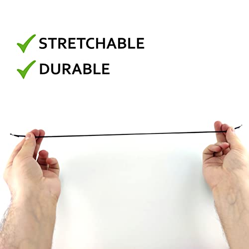 IFAMIO 50 Pcs Black Elastic Barbed Cord 25cm 9.8 inch Stretch Loop Band String with Metal Ends for Hats, DIY Signs and Badges - Image 4