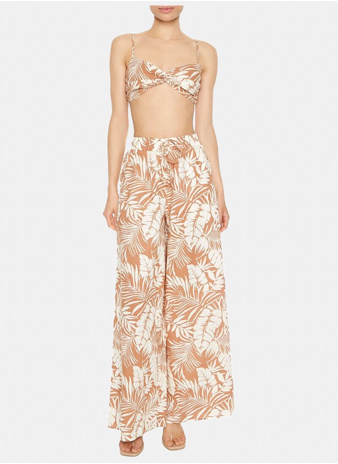FOREVER 21 Tropical Leaf Print Cropped Cami  - Image 1
