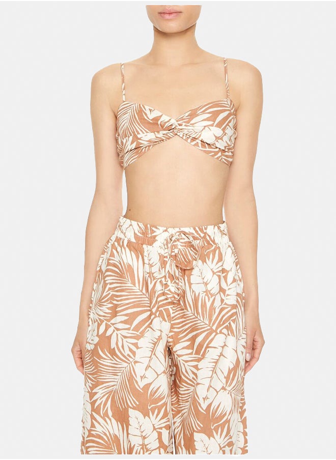 FOREVER 21 Tropical Leaf Print Cropped Cami  - Image 2