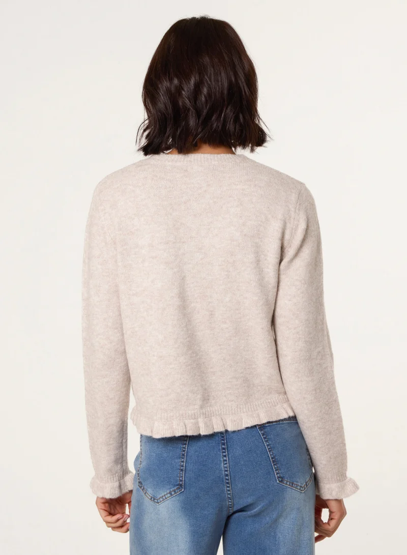 بلو فانيلا كارديجان مزين بكشكش