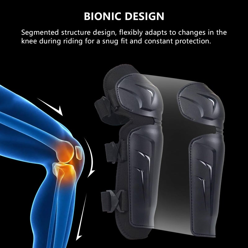 Aidy-Pro Motocross Knee Pads Motorcycle Knee Guards For Men  Adjustable Motocross Knee And Shin Guards  Crashproof Motorcycle Leg Armor Protection Dirt Bike Racing Protective Gear 2Pcs - Image 4