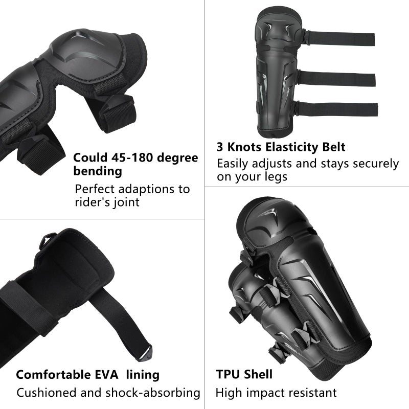 Aidy-Pro Motocross Knee Pads Motorcycle Knee Guards For Men  Adjustable Motocross Knee And Shin Guards  Crashproof Motorcycle Leg Armor Protection Dirt Bike Racing Protective Gear 2Pcs - Image 3