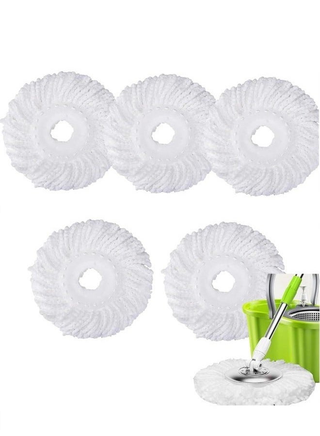 Bukela Spin Mop Head Replacement for 360 Spin Magic Mopping, 5 Pack Microfiber Spin Mop Refill Heads for Universal Round Shape Standard Size - Image 1