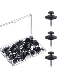 Hotop Double Headed Picture Hangers Nails Small Head Thumb Tacks Wall Hanging Picture Photo Hanging Hook Pins For Home Office Hanging Picture Photo Decorations (Black 50 Pieces)  - Image 1