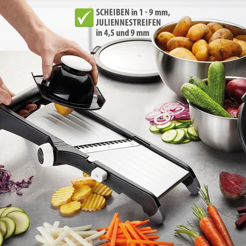 GEFU LAOLA Vegetable Slicer Adjustable Wavy Cut Pegs Slices Vegetable Cutter Stainless Steel Blades 89429 - Image 3