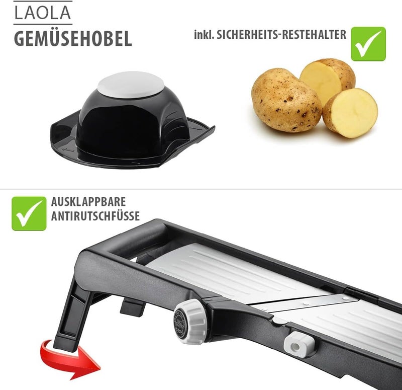 GEFU LAOLA Vegetable Slicer Adjustable Wavy Cut Pegs Slices Vegetable Cutter Stainless Steel Blades 89429 - Image 5