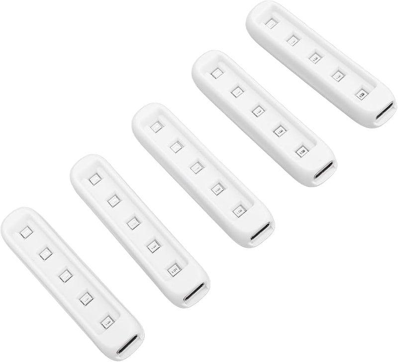 Acouto Portable USB Nail Art Lamp 5 LED Beads 395nm Light Compact Design White Rectangle - Image 3