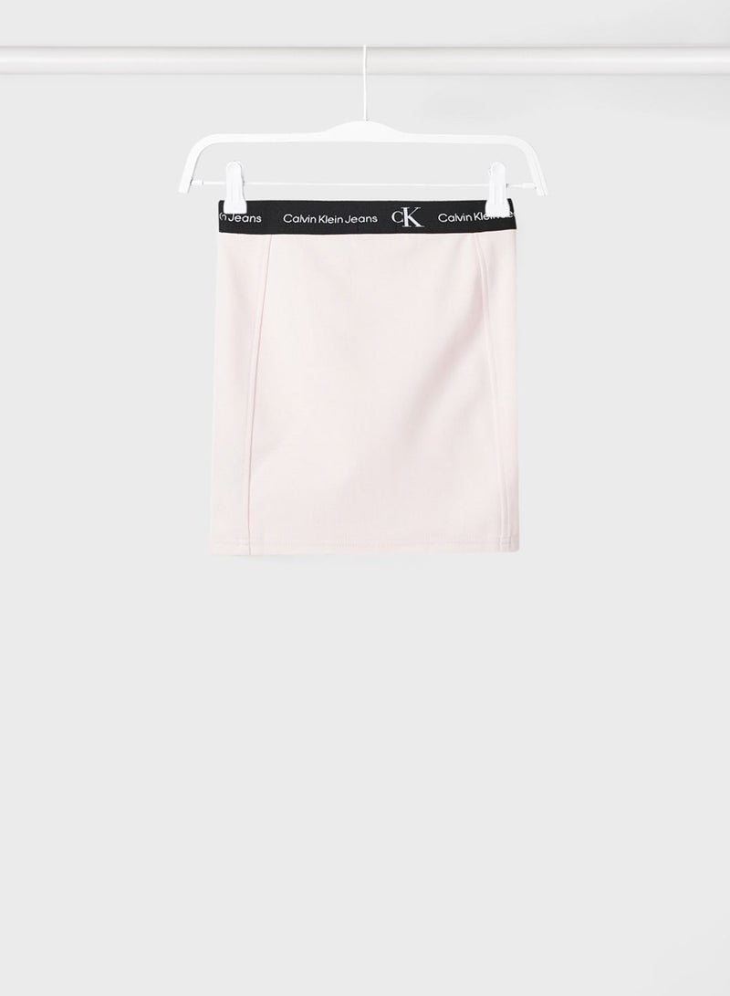 Calvin Klein Jeans Kids Logo Tape Milano Jersey Skirt - Image 2
