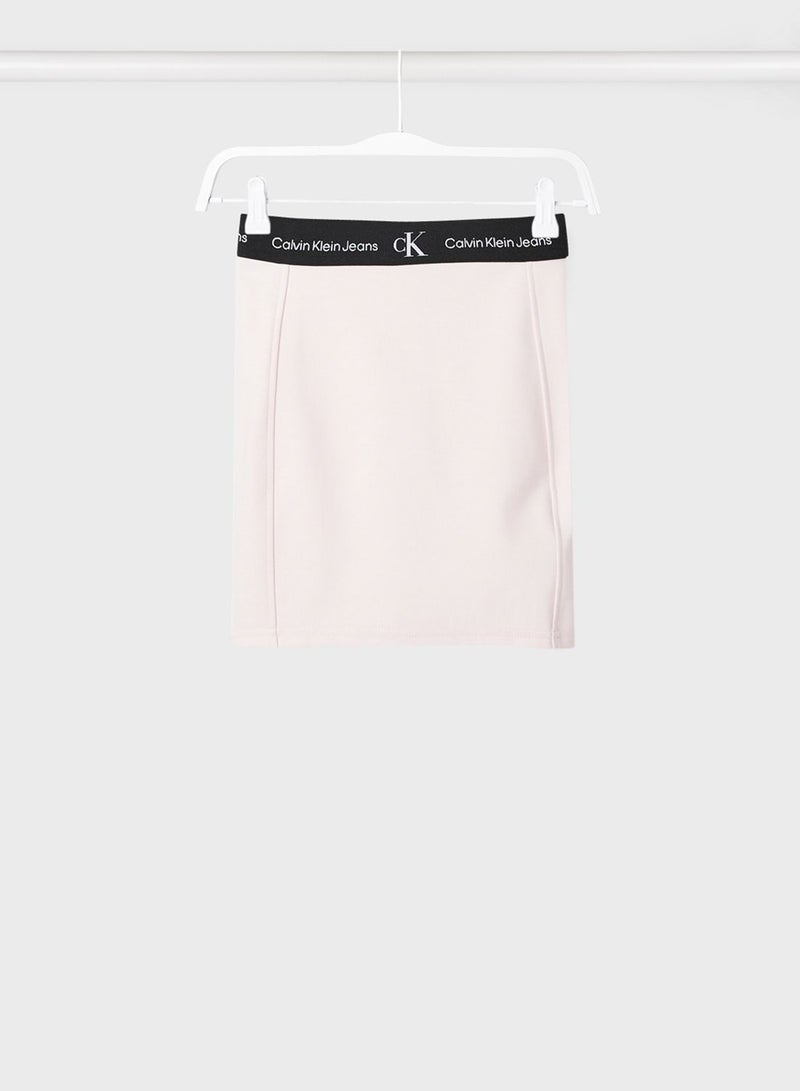Calvin Klein Jeans Kids Logo Tape Milano Jersey Skirt - Image 1