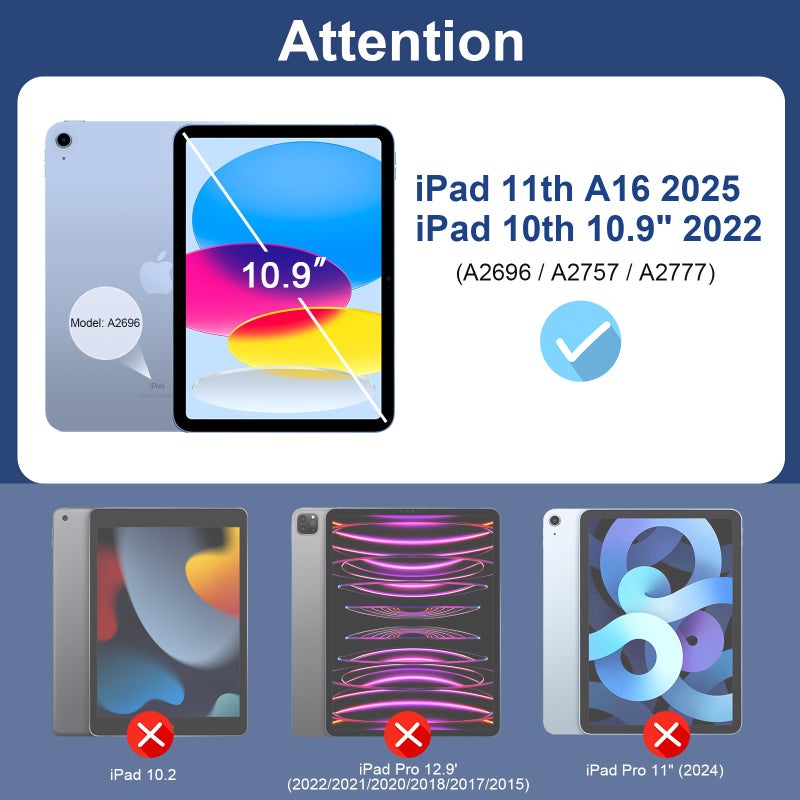 SIBEITU حماية شاشة SIBEITU عبوة 2 لجهاز iPad 11 A16 2025 و الجيل العاشر 10.9 بوصة 2022، زجاج مقسى شفاف HD بصلابة 9H متوافق مع iPad 11/10 الجيل، مقاوم للخدوش، حساس للمس - Image 3