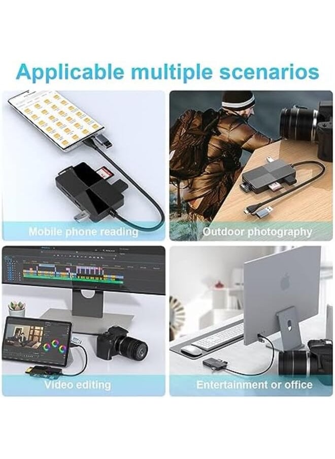 Generic Usb C Multi Card Reader Hub 5 Memory Cards With Extra 3 Usb3.0 Sd Tf Cf Micro Sd Xd Ms Memory Card Reader Adapter Hub Fit For Sd Sdxc Sdhc Cf Cfi Tf Micro Sd Micro Sdxc Sdhc Ms Uhs Usb Stick Mouse  - Image 4