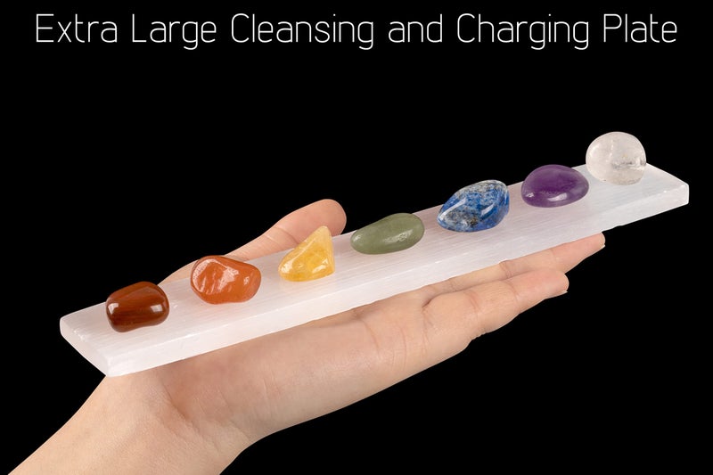 Wish Well Large Selenite Charging Plate – 7.5 Inches Selenite Crystal Plate– Ideal for Cleansing and Recharging Crystals and Healing Stones, Reiki, Meditation – Protection Crystals – Spiritual Gifts & Decor - Image 2