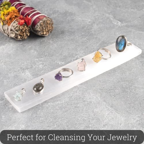 Wish Well Large Selenite Charging Plate – 7.5 Inches Selenite Crystal Plate– Ideal for Cleansing and Recharging Crystals and Healing Stones, Reiki, Meditation – Protection Crystals – Spiritual Gifts & Decor - Image 5