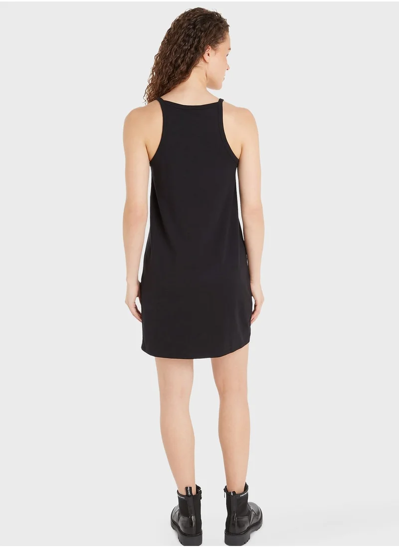 Calvin Klein Jeans Strappy Logo Detail Dress