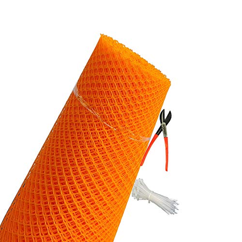 SAI PRASEEDA UV Stabilized Garden Fencing Net_Tree Guard Net_Anti Bird Net_PVC Virgin HDPE_3.3 Feet Height X 5 Feet Length_Orange Color_800 GSM with 1 Cutter and 50 PVC Tags SP23 - Image 5