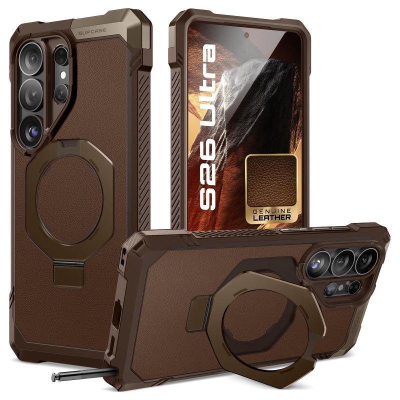 SUPCASE for Samsung Galaxy S26 Ultra Case with Kickstand (Unicorn Beetle Grip), [Wireless Charge Compatible] [Military-Grade Protection] Heavy-Duty Magnetic Phone Case for S26 Ultra 6.9 Inch, Brown - Image 1