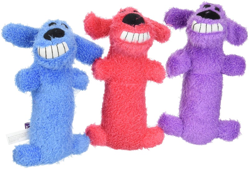 Multipet (3 Pack) Multipet Mini Plush Loofa Dog Toy 6-Inch - Image 1