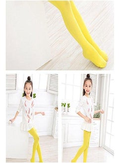 Chung CHUNG Girls Light Weight High Stretchy Footed Legging Lights Students Ballet Bottom, Yellow, 2-3Y  - Image 1