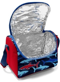 CORAL HIGH Kids Navy Blue Red Shark Patterned Thermo Lunchbox 11718  - Image 4