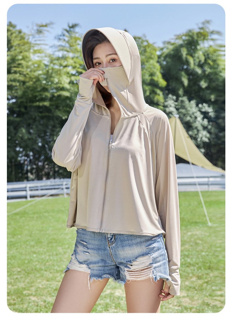 Fashionable And Minimalist Women's Sun Protection Clothing, UPF 50+ Long Sleeved Sun Protection Hoodie  - Image 2