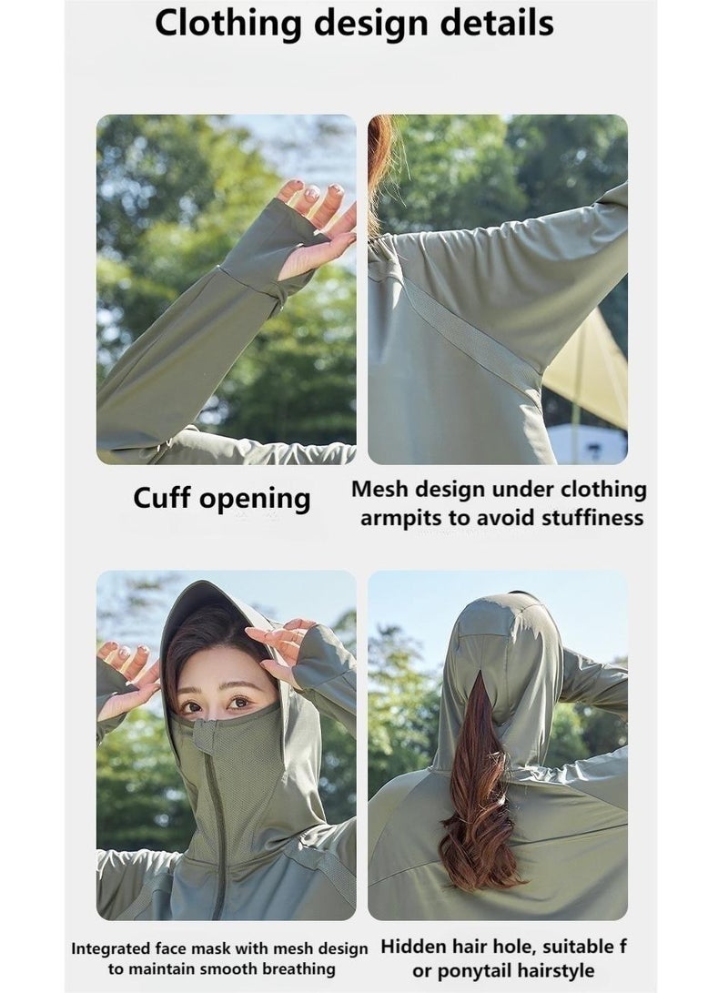 Fashionable And Minimalist Women's Sun Protection Clothing, UPF 50+ Long Sleeved Sun Protection Hoodie  - Image 3