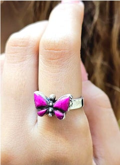 Women's pink ring in the shape of a butterfly, made of 925 silver. Free size - pzsku/Z421A4676E390B5BE5B8CZ/45/_/1739354784/6527bbed-9207-4999-bb4a-b8cfc1a36e2a