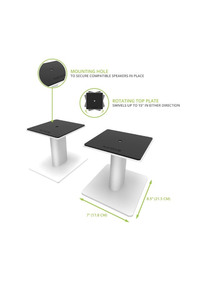 Kanto Audio SP6HDW 6" Universal Desktop Speaker Stands with Cable Management-White, Pair - Image 2