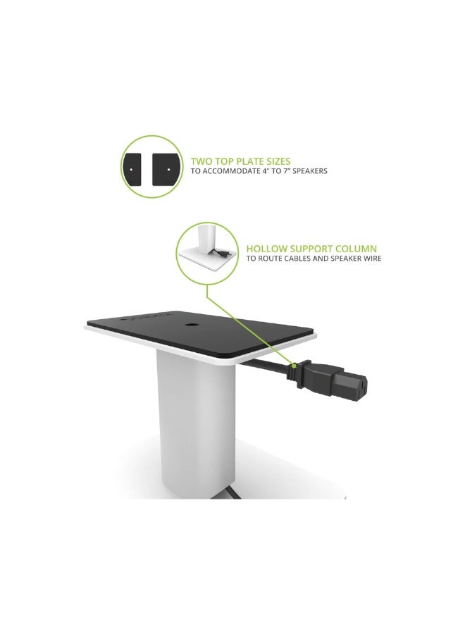 Kanto Audio SP6HDW 6" Universal Desktop Speaker Stands with Cable Management-White, Pair - Image 3