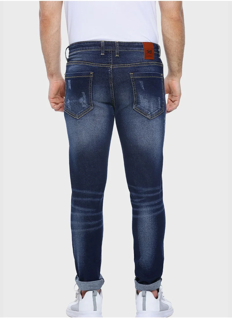 Campus Sutra Distressed Slim Fit Jeans