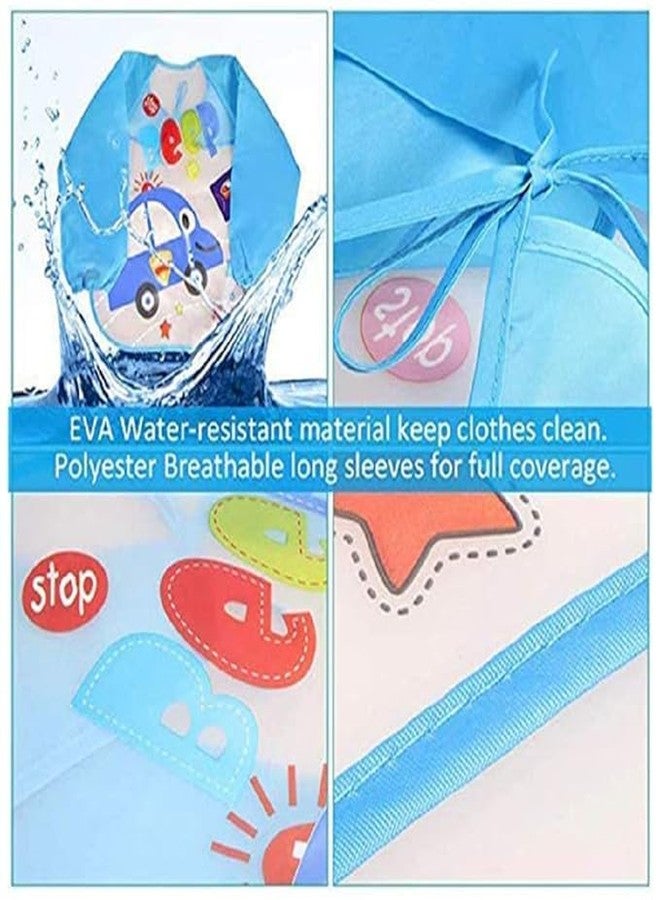 Ess Cubes Enterprise Full Sleeved Cartoon Animal Waterproof Reusable Plastic Silicone Baby girl boys Bibs Apron for Lunch Dinner Breakfast Feeding Unisex Children fast dry Mix Color 6+ Months (5) - Image 2