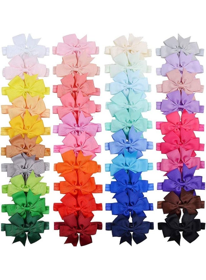 WillingTee WILLINGTEE 20Pcs 3" Grosgrain Ribbon Hair Bows Baby Headbands for Baby Girls Infants Toddlers Kids Teens  - Image 2