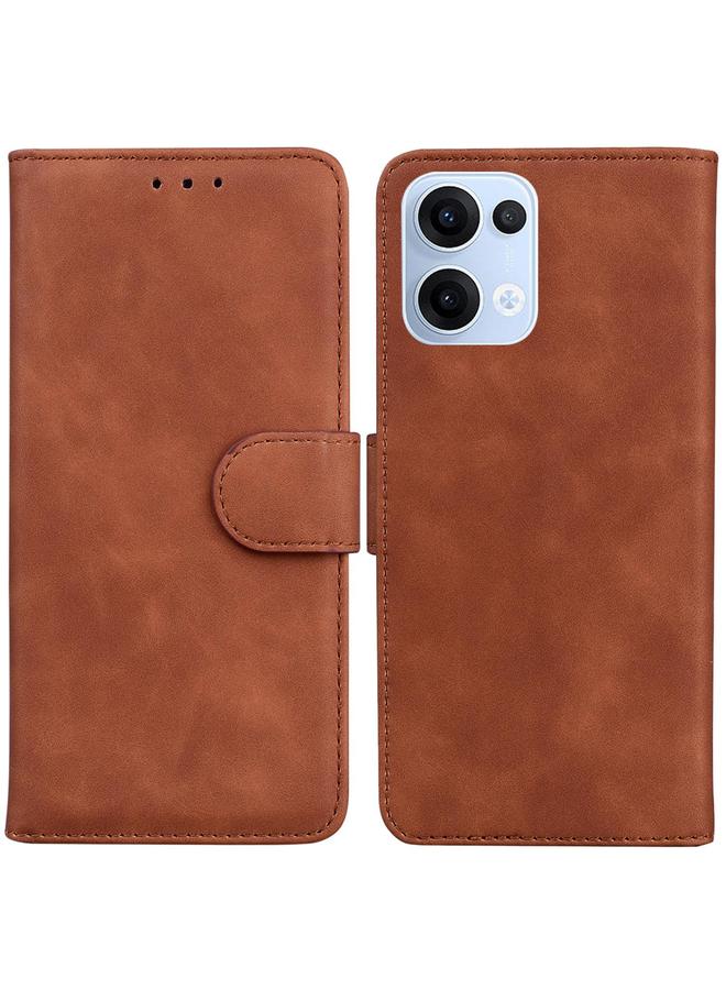 S-TOP Case For OPPO Reno13 Global Skin Feel Pure Color Flip Leather Phone Case - Image 1